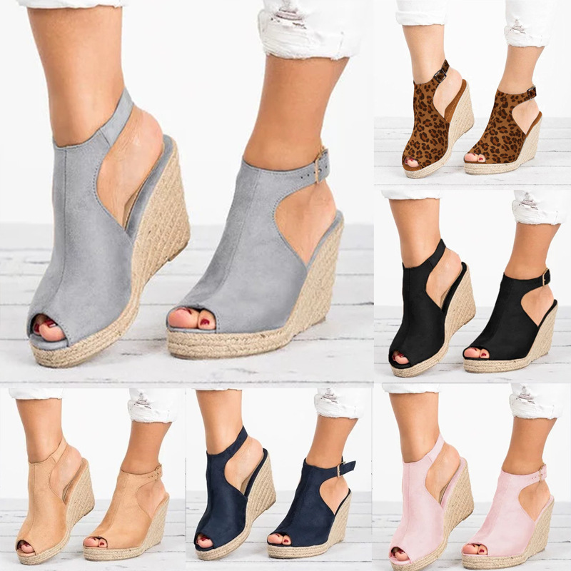 Espadrille Wedge Shoes - Женские босоножки на каблуке, лето 2023,