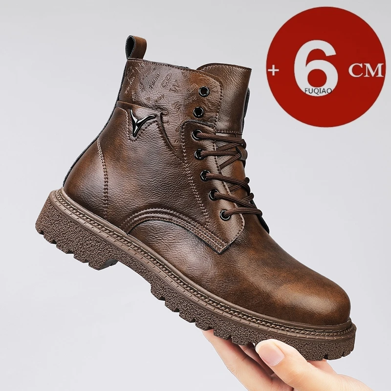 Suede Ankle Boot - Мужские ботинки с невидимым углом, увеличивающие