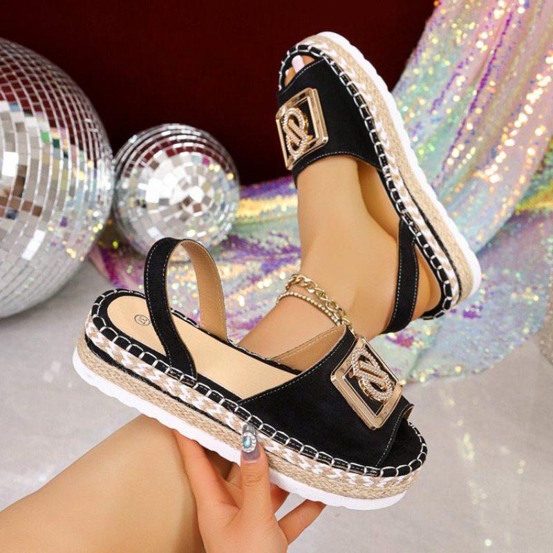 Espadrille Wedge Shoes - Женские эспадрильи на платформе с открытым
