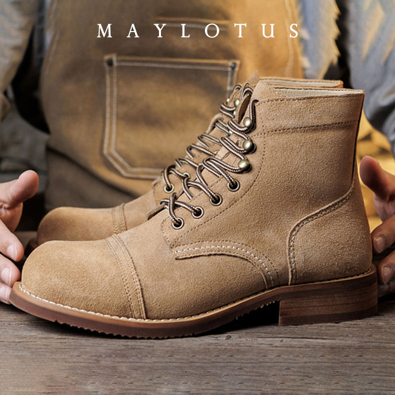 Suede Ankle Boot - Мужские винтажные ботинки из замши с