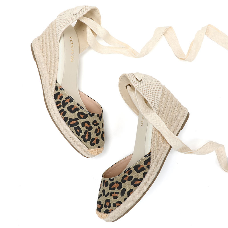 Espadrille Wedge Shoes - Женские сандалии на танкетке 7 см,
