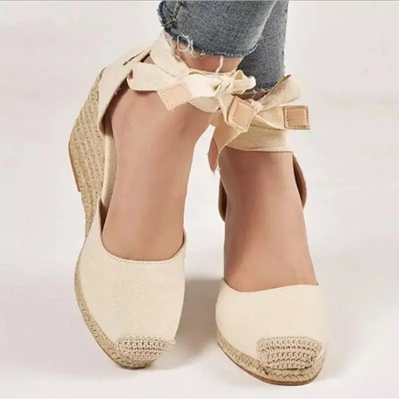 Espadrille Wedge Shoes - Женские эспадрильи, сандалии с ремешком на