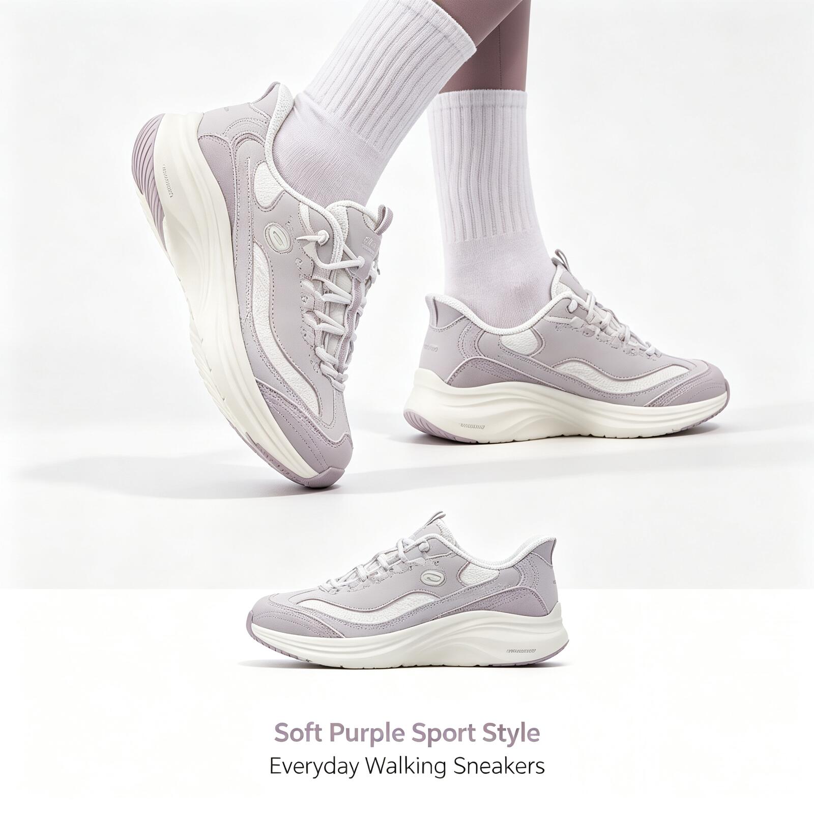 Women Shoes Skechers - Женские кроссовки Skechers лавандового цвета с