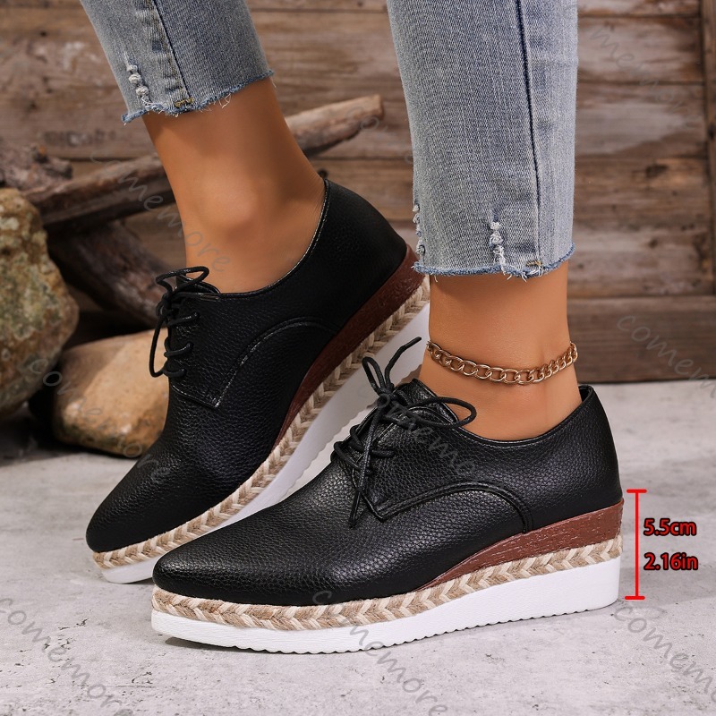 Кожаные женские туфли-оксфорды – обзор и цена Espadrille Wedge Shoes