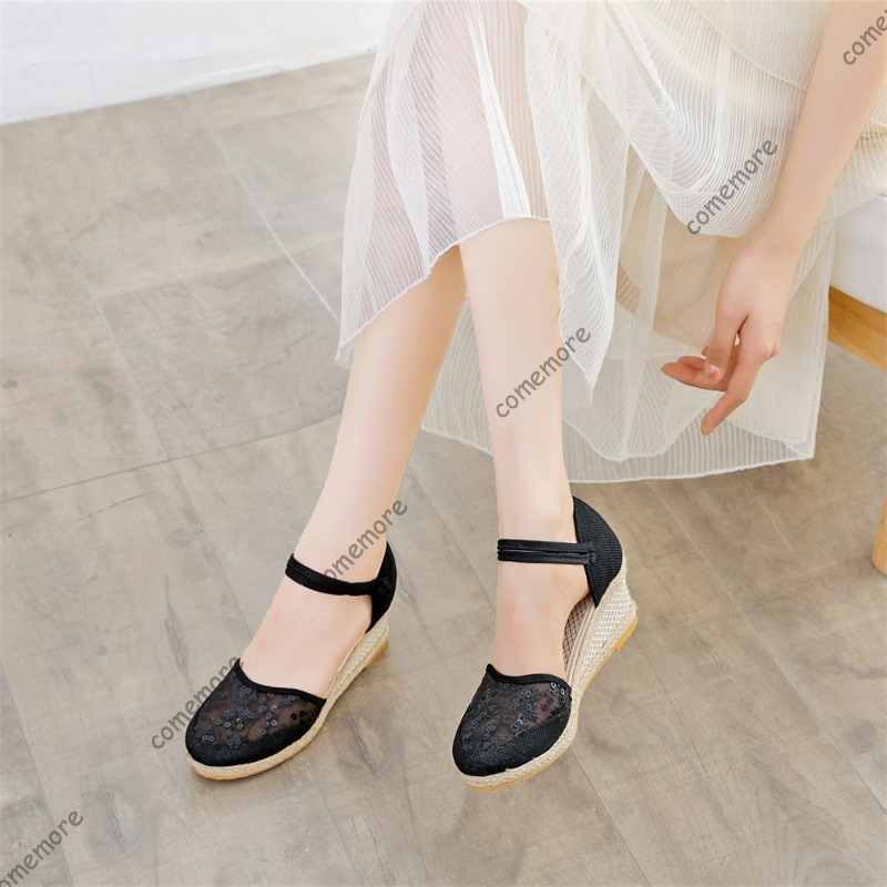 Женские летние сандалии на тан – обзор и цена Espadrille Wedge Shoes