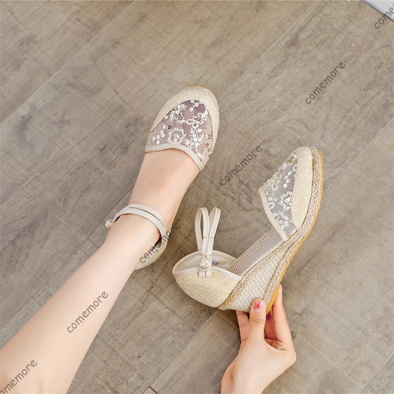 Женские летние сандалии на тан – обзор и цена Espadrille Wedge Shoes
